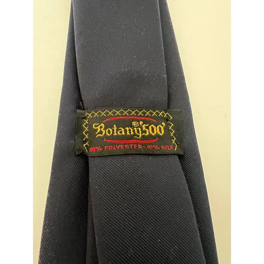 Botany 500 Men's Classic Interview Business Slim Neck Tie Silk Blend Navy Blue